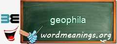 WordMeaning blackboard for geophila